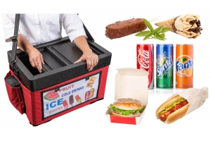 Boite isotherme pour vendeur ambulant de glace, boisson, burgers sur plage ou stade